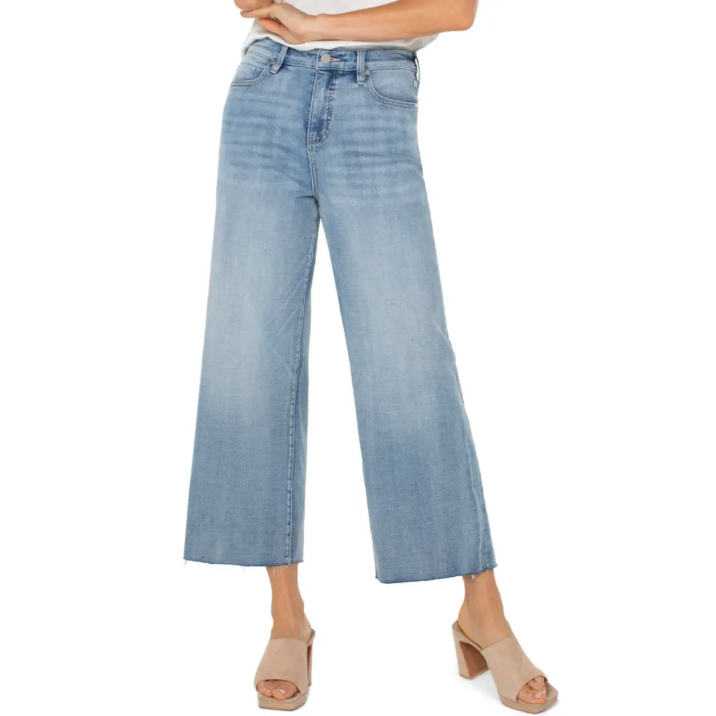 LIVERPOOL LIVERPOOL JEANS STRIDE HI-RISE CROP WIDE LEG WEIR+AC0-CANYON