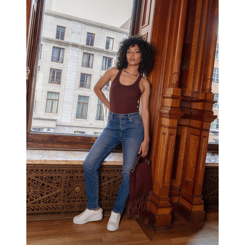 YOGA JEANS YOGA JEANS 2735 EMILY SLIM HIGH RISE 30'' DENIM BLUE