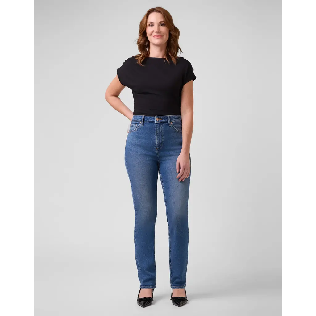 YOGA JEANS YOGA JEANS 2735 EMILY SLIM HIGH RISE 30'' DENIM BLUE