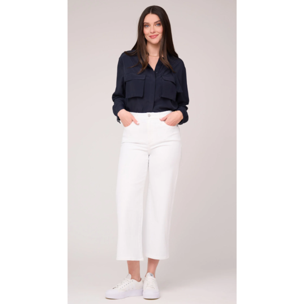 YOGA JEANS YOGA JEANS 2722 LILY WIDE HIGH RISE 25'' WHITE LOTUS