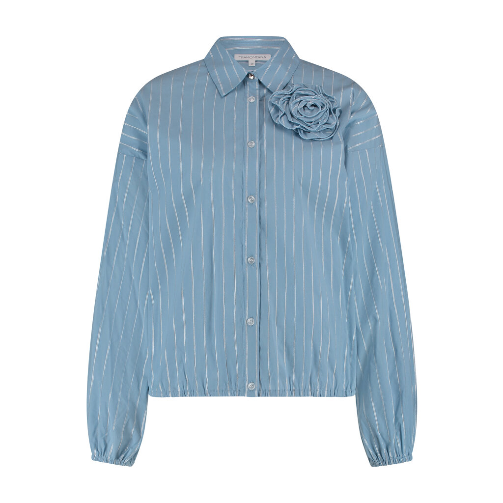 TRAMONTANA TRAMONTANA 25E BLOUSE LUREX STRIPED BLEU