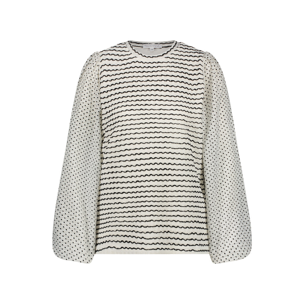 TRAMONTANA TRAMONTANA 25E HAUT POIS ET RAYURES OFFWHITE