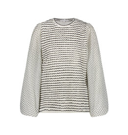 TRAMONTANA TRAMONTANA 25E HAUT POIS ET RAYURES OFFWHITE