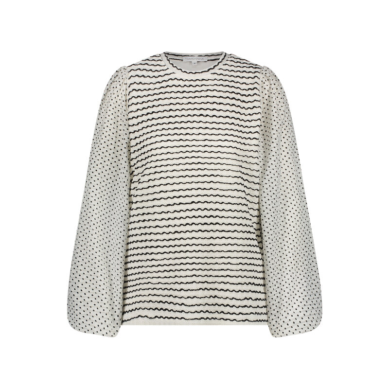 TRAMONTANA TRAMONTANA 25E HAUT POIS ET RAYURES OFFWHITE