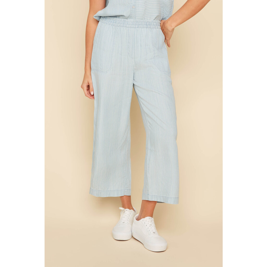 RENUAR RENUAR 25E PANTALON CROP RAYE CHAMBRAY