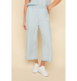 RENUAR RENUAR 25E PANTALON CROP RAYE CHAMBRAY