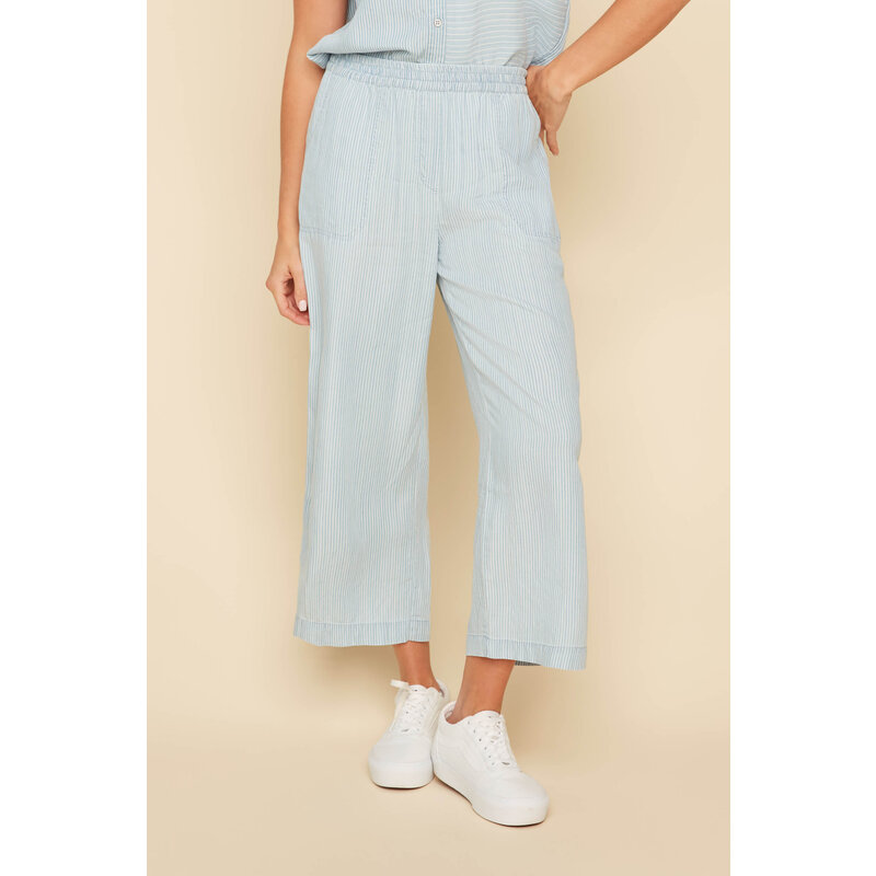 RENUAR RENUAR 25E PANTALON CROP RAYE CHAMBRAY