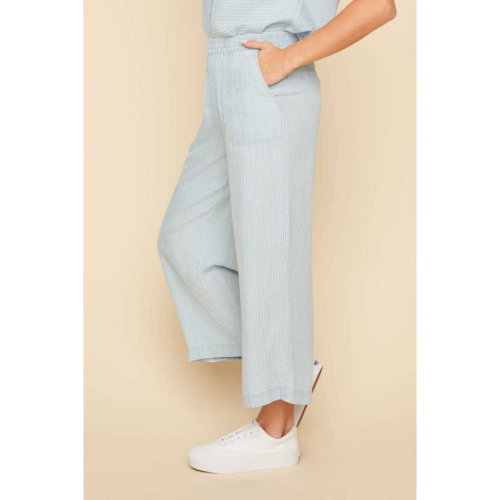 RENUAR RENUAR 25E PANTALON CROP RAYE CHAMBRAY