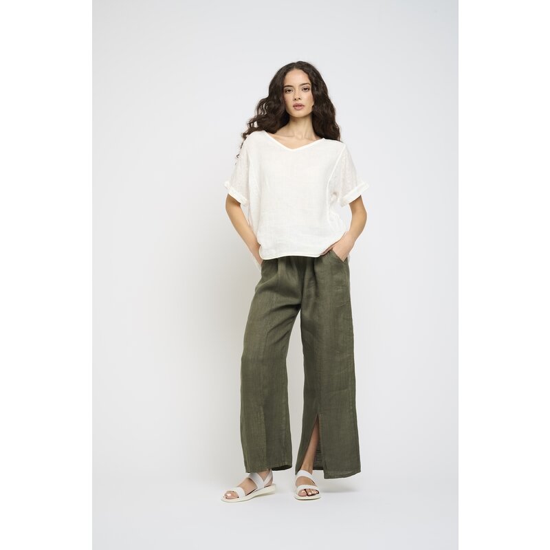 PISTACHE PISTACHE PANTALON LIN GREEN VINE