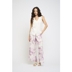 PISTACHE PISTACHE VESTE S MANCHES LIN BLANC