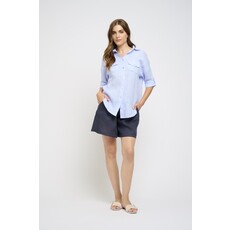 PISTACHE PISTACHE CHEMISE MANCHES 3/4 LIN SKY BLUE