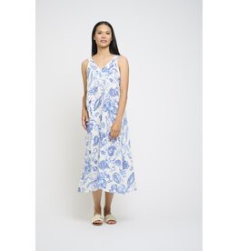 PISTACHE PISTACHE ROBE LONGUE S MANCHES LIN AZURE SUMMER PRINT