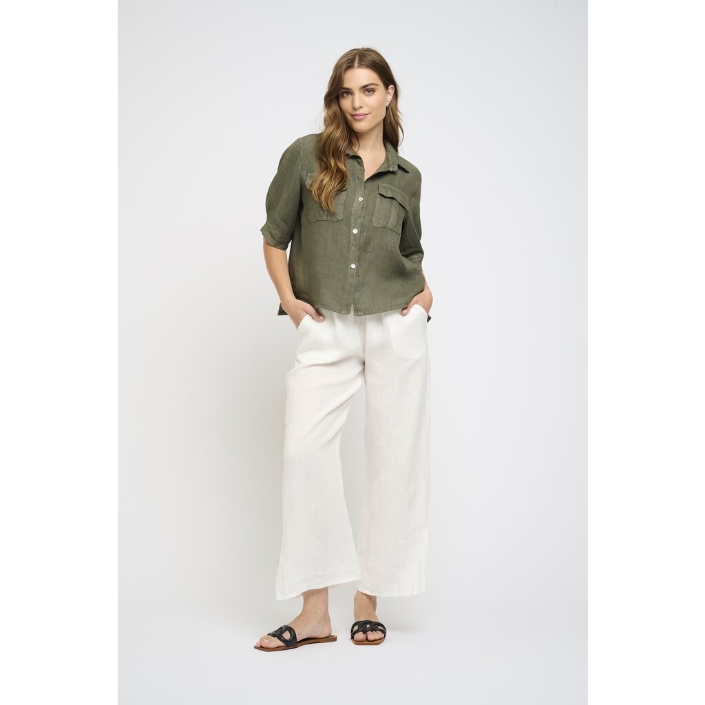 PISTACHE PISTACHE PANTALON LIN BLANC