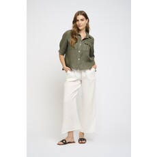 PISTACHE PISTACHE PANTALON LIN BLANC