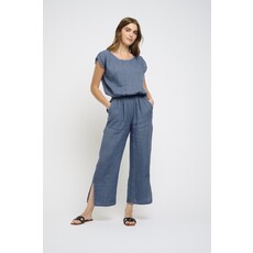 PISTACHE PISTACHE PANTALON LIN AZURE BLUE