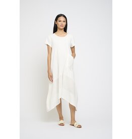 PISTACHE PISTACHE ROBE LONGUE M COURTES TRICOT/LIN BLANC