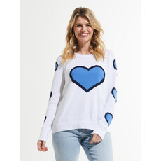 ZAK AND PLOVER HEART SWEATER WHITE