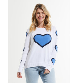 ZAKET AND PLOVER ZAK AND PLOVER HEART SWEATER WHITE