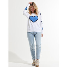 ZAK AND PLOVER HEART SWEATER WHITE
