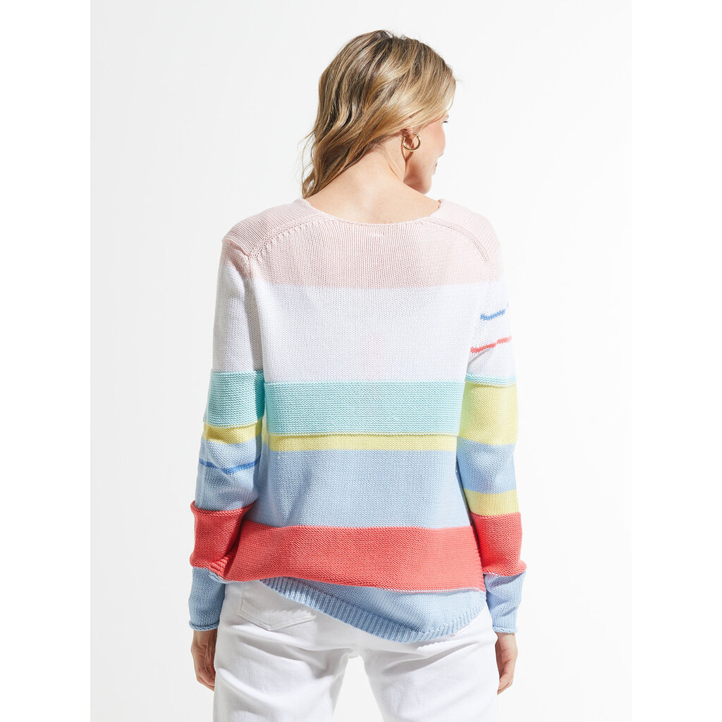 ZAKET AND PLOVER ZAK AND PLOVER CHUNKY COTTON V SWEATER SKY