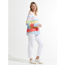 ZAKET AND PLOVER ZAK AND PLOVER CHUNKY COTTON V SWEATER SKY