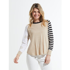 ZAKET AND PLOVER ZAKET AND PLOVER SPOTS/STRIPES SWEATER CREMA