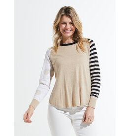 ZAK AND PLOVER SPOTS/STRIPES SWEATER CREMA