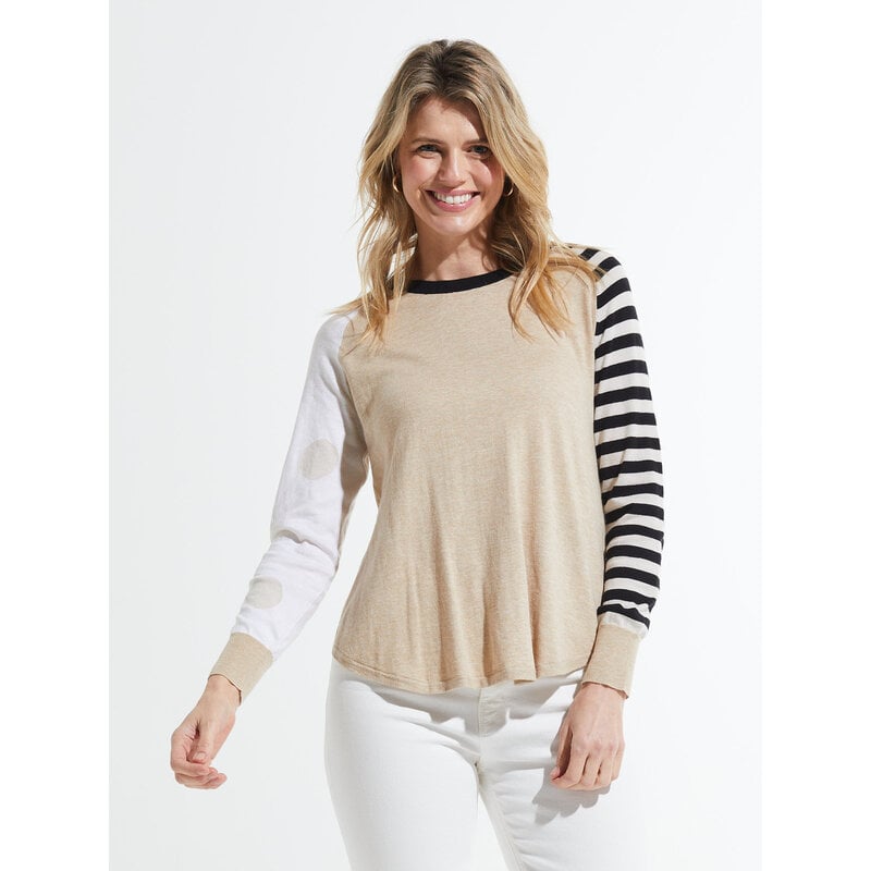 ZAK AND PLOVER SPOTS/STRIPES SWEATER CREMA