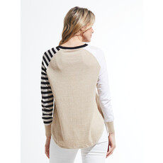 ZAKET AND PLOVER ZAKET AND PLOVER SPOTS/STRIPES SWEATER CREMA