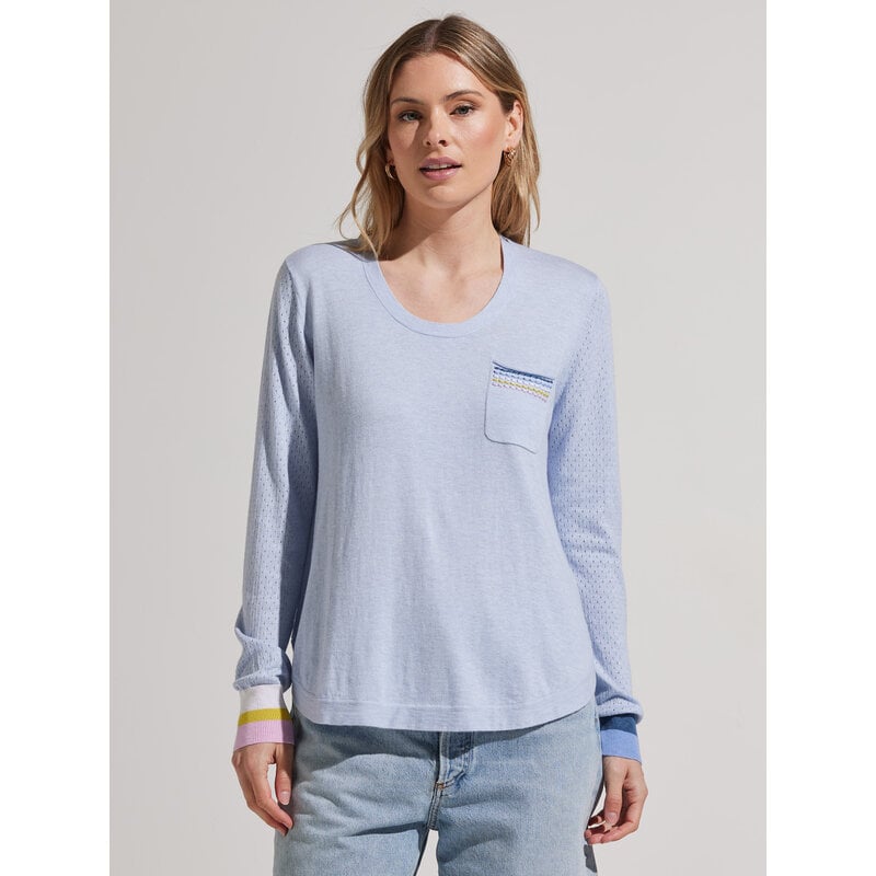 ZAK AND PLOVER POCKET DETAIL SWEATER SKY