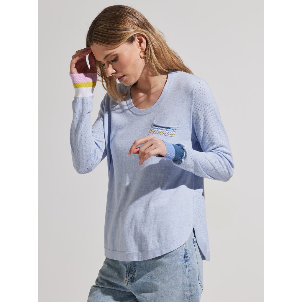 ZAKET AND PLOVER ZAKET AND PLOVER POCKET DETAIL SWEATER SKY