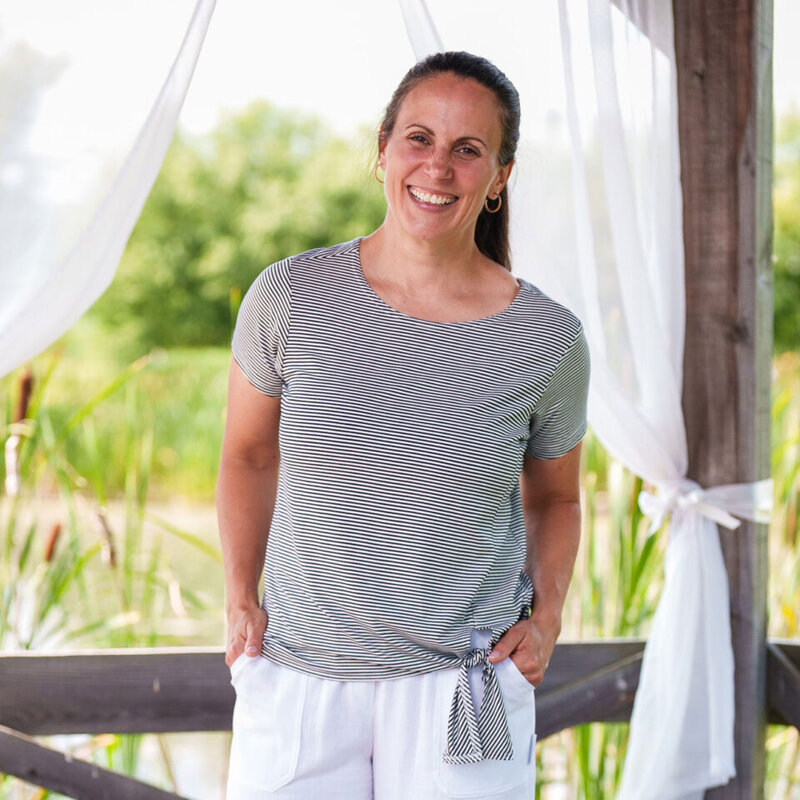 RIEN NE SE PERD TOUT SE CREE RIEN NE SE PERD 25E TSHIRT MODERNE RAYE MARINE/BLANC