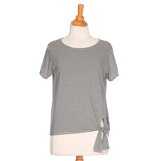 RIEN NE SE PERD TOUT SE CREE RIEN NE SE PERD 25E TSHIRT MODERNE RAYE MARINE/BLANC