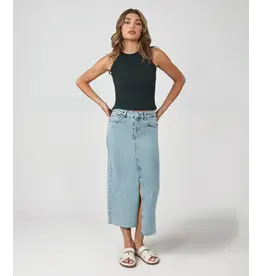 LOLA JEANS LOLA JEANS HIGH RISE MAXI JUPE HALSTON VINTAGE ICE BLUE