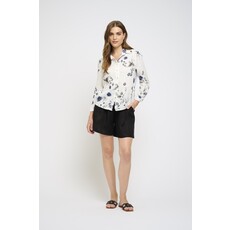 PISTACHE PISTACHE 25E CHEMISE BLANC FLEURS GRIS/BLEU