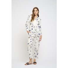 PISTACHE PISTACHE 25E CHEMISE BLANC FLEURS GRIS/BLEU