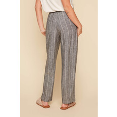 RENUAR RENUAR 25E PANTALON NOIR LIGNES BLANCHES