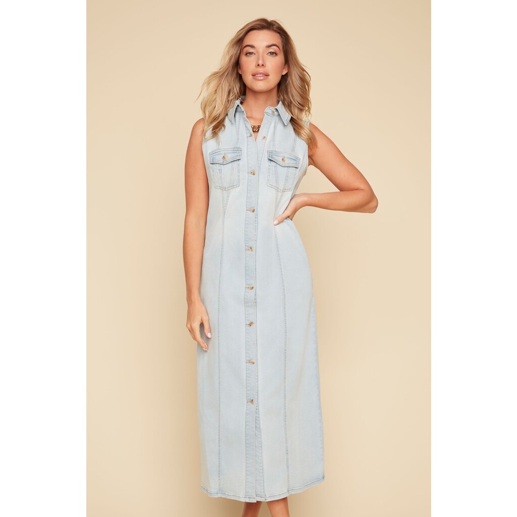 RENUAR RENUAR 25E ROBE S MANCHES JEANS BLEACHED WASH