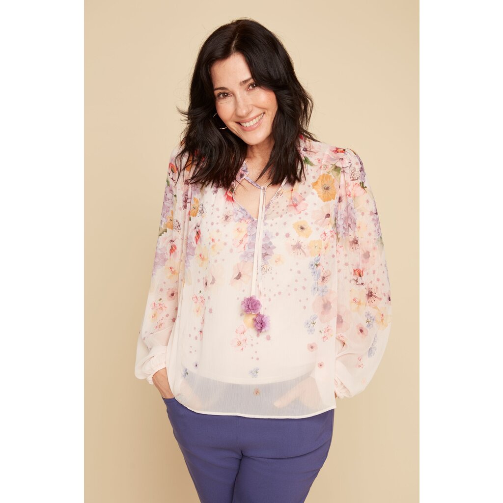 RENUAR RENUAR 25E BLOUSE FLEURS ROSE COMBO