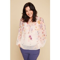 RENUAR RENUAR 25E BLOUSE FLEURS ROSE COMBO