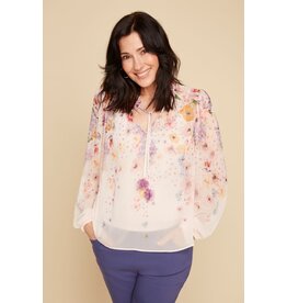 RENUAR RENUAR 25E BLOUSE FLEURS ROSE COMBO