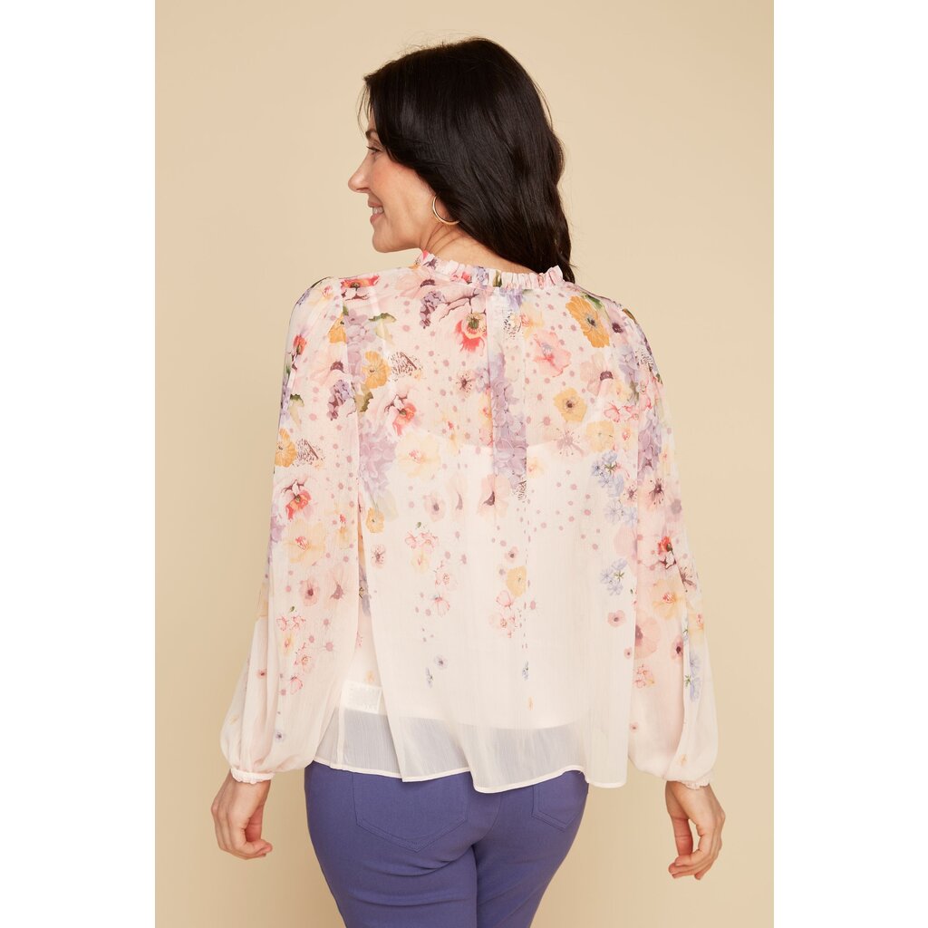 RENUAR RENUAR 25E BLOUSE FLEURS ROSE COMBO