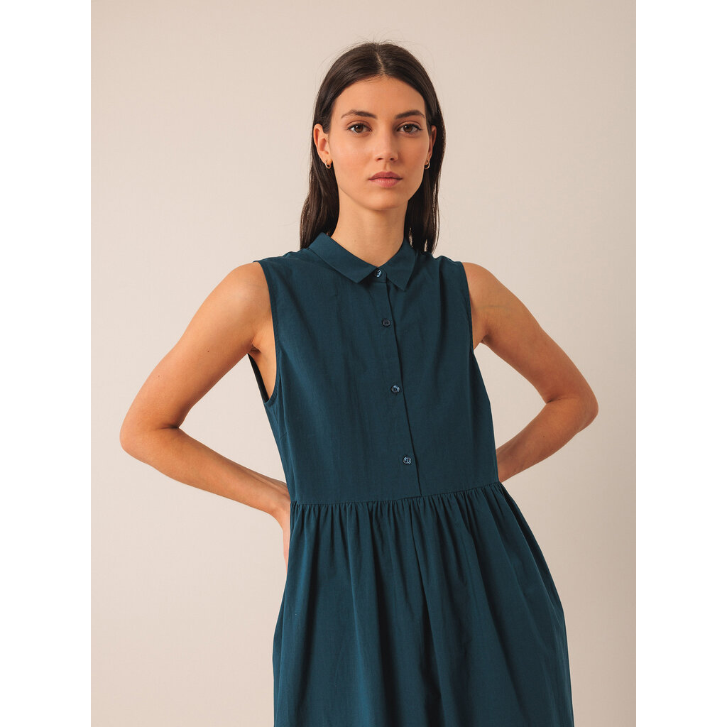 INDI AND COLD INDI AND COLD 25E ROBE CHEMISE S MANCHES POPELINE MARINE