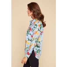 RENUAR RENUAR 25E CHEMISIER M 3/4 RAYURES FLEURS BLEU