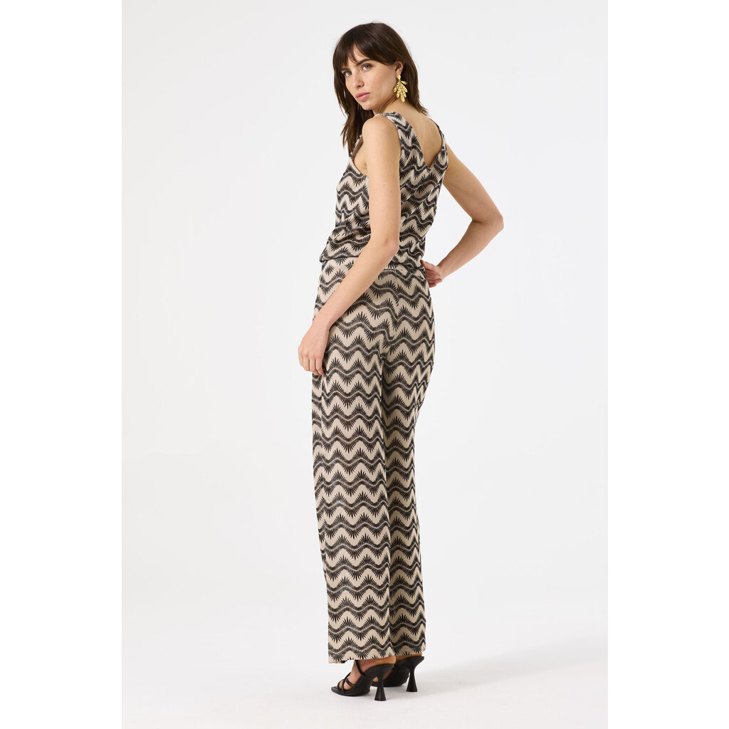 GARCIA GARCIA 25E PANTALONS VAGUES BEIGE/NOIR