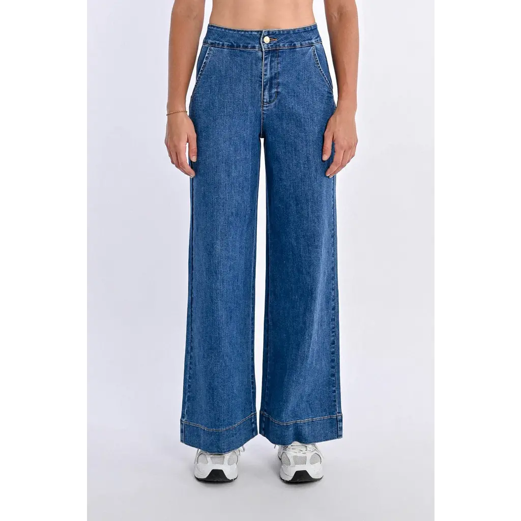 MOLLY BRACKEN MOLLY BRACKEN 25E JEANS EVASE BLEU DENIM