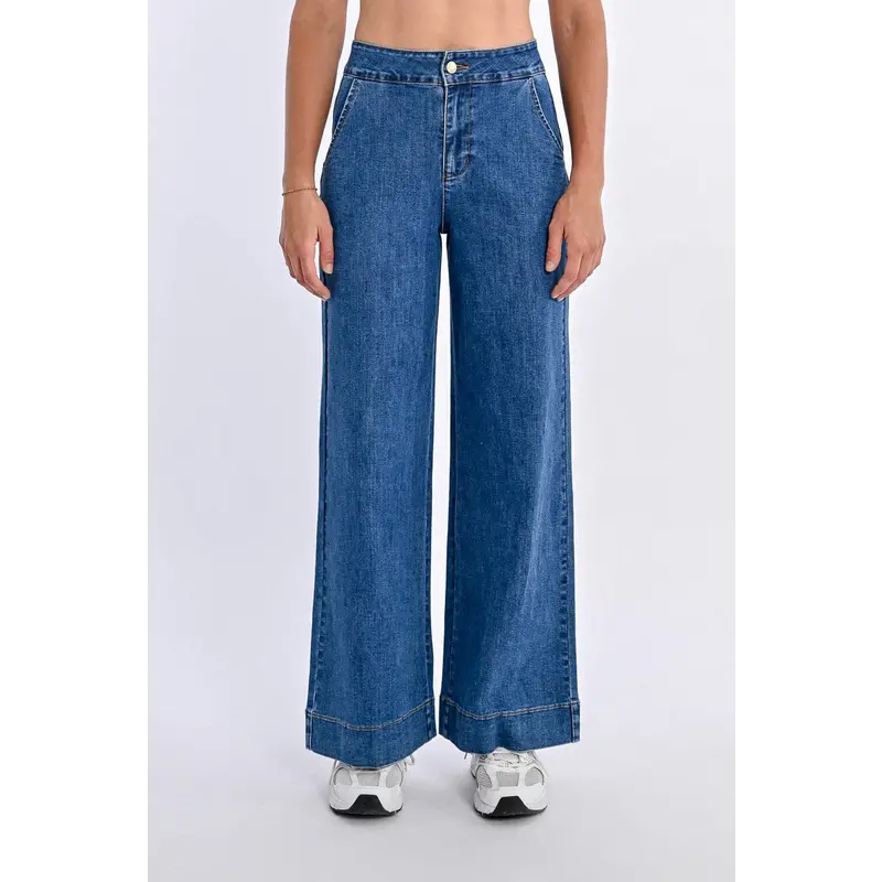 MOLLY BRACKEN MOLLY BRACKEN 25E JEANS EVASE BLEU DENIM