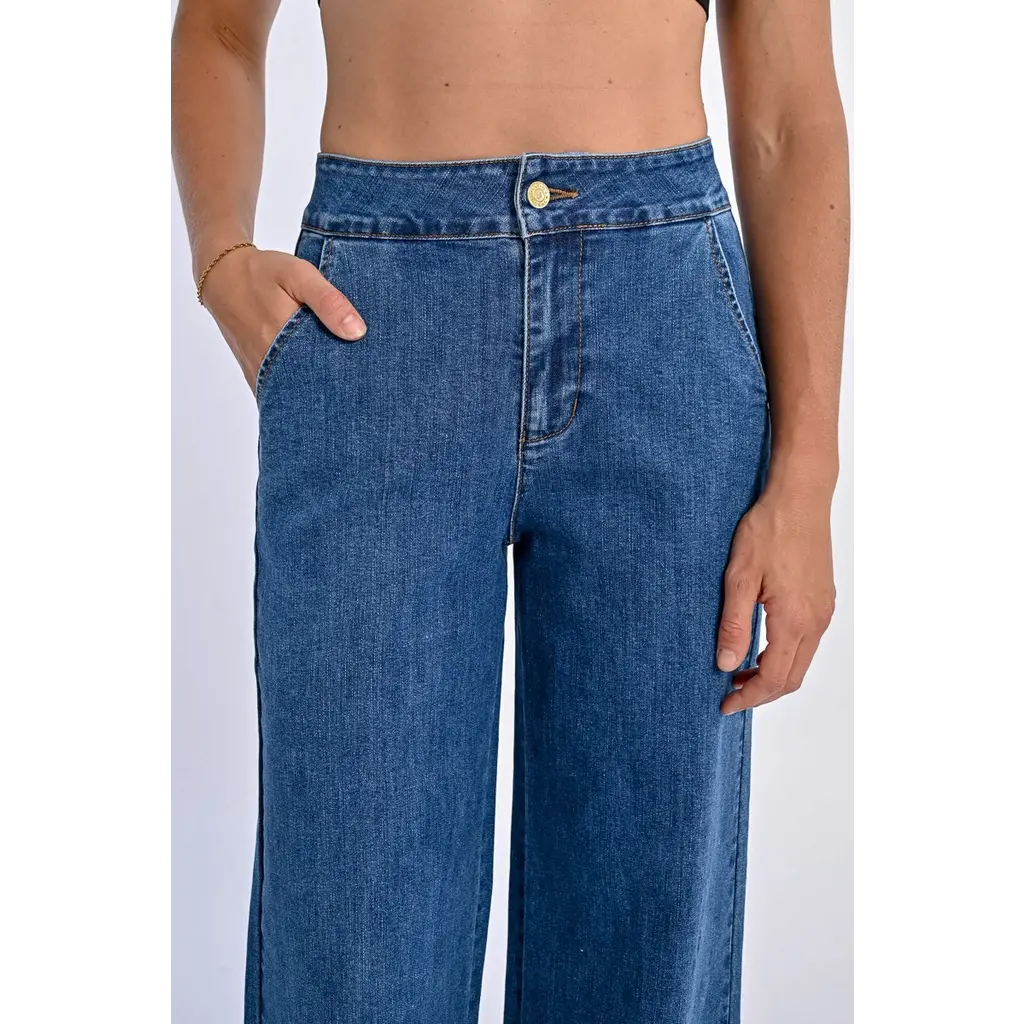 MOLLY BRACKEN MOLLY BRACKEN 25E JEANS EVASE BLEU DENIM