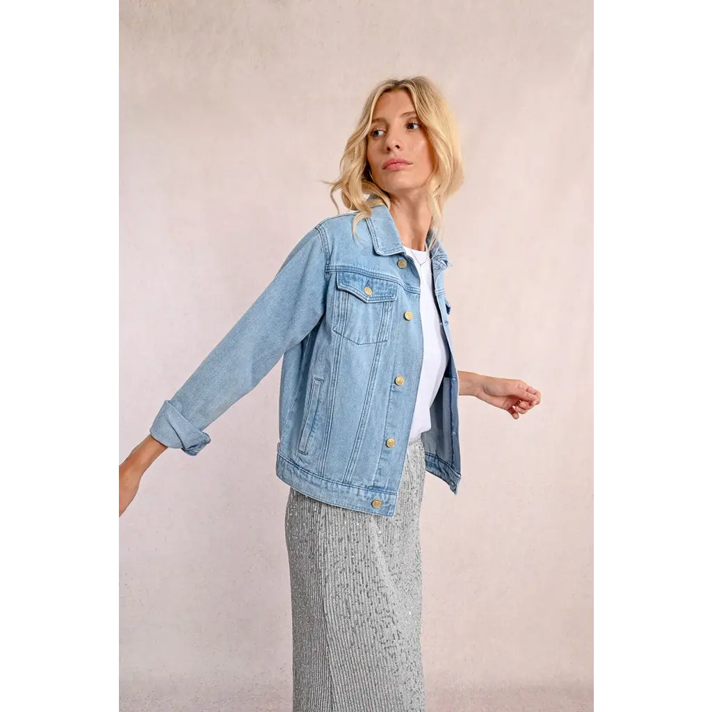 MOLLY BRACKEN MOLLY BRACKEN 25E JACKET JEANS BLEU DENIM