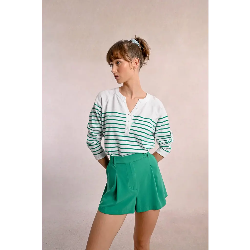 MOLLY BRACKEN MOLLY BRACKEN 25E TOP TRICOT BLANC LIGNES VERTES